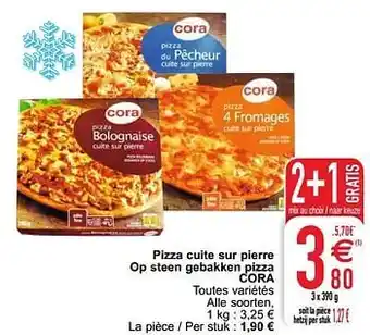 Pizza cuite sur pierre op steen gebakken pizza cora 3 x 390 g