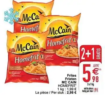 Frites frieten mc cain homefrit 3 x 1 kg