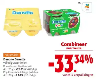 Colruyt Danone danette 4 x 125g aanbieding