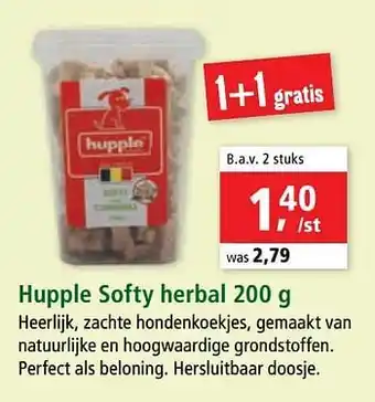 Maxi Zoo Hupple softy herbal 200 g aanbieding