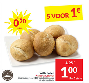 Intermarché Witte Bollen Per 5 Stuks aanbieding