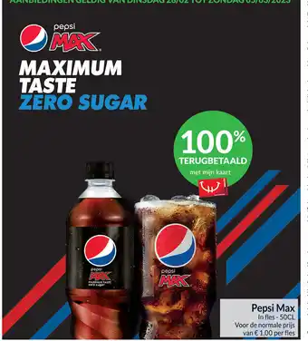 Intermarché Pepsi Max in fles 50cl aanbieding