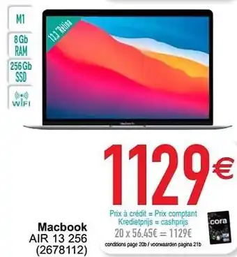 Cora Apple macbook air 13 256 aanbieding