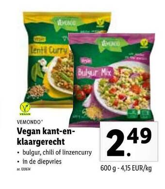 Lidl Vemondo Vegan Kant-en-klaargerecht aanbieding
