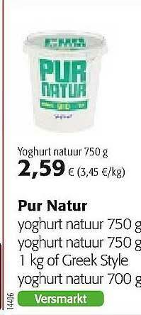 Colruyt Pur Natur aanbieding