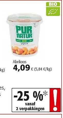 Colruyt Pur Natur Abrikoos aanbieding