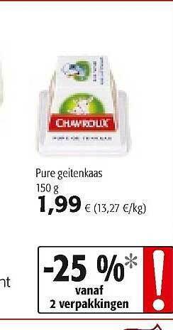 Colruyt Chavoux Pure Geitenkaas aanbieding