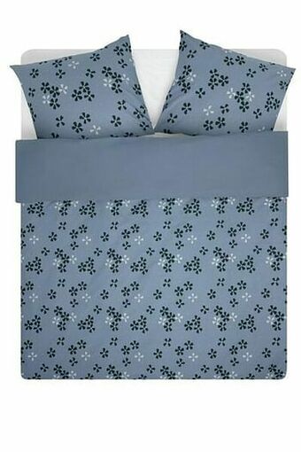 HEMA Dekbedovertrek 200x200/220 Zacht Katoen Bloem Blauw (blauw)