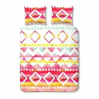 Leen Bakker Good morning dekbedovertrek modern - roze - 240x200/220 cm - Leen Bakker aanbieding