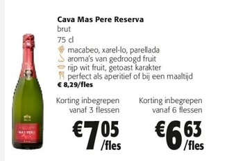 Colruyt Cava mas pere reserva brut 75 cl aanbieding