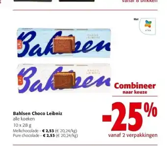 Bahlsen choco leibniz alle koeken 10 x 28 g melkchocolade