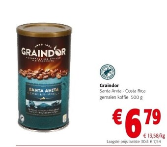Colruyt Graindor santa anita - costa rica gemalen koffie 500 g aanbieding