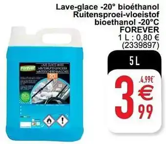 Cora Lave-glace -20° bioéthanol ruitensproei-vloeistof bioethanol -20°c forever 5 L aanbieding