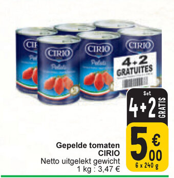 Cora Cirio Gepelde Tomaten 6 x 240g aanbieding
