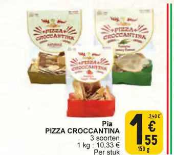 Cora Pizza Croccantina Pia 3 Soorten 150g aanbieding