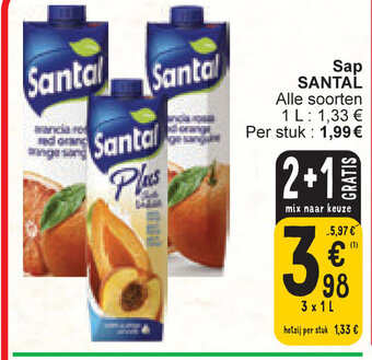 Cora Santal Sap 3 x 1L aanbieding