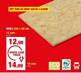 Hubo Osb3 244 x 59 cm 12 mm aanbieding