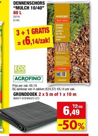 Hubo Dennenschors “mulch 10/40” 60 l aanbieding