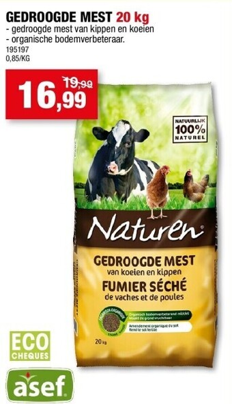 Gedroogde mest 20 kg