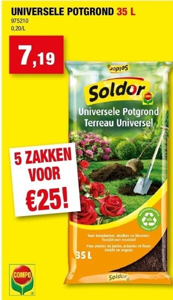 Hubo Universele potgrond 35 l aanbieding