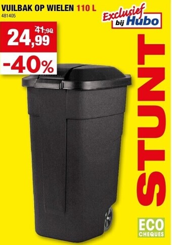 Hubo Vuilbak op wielen 110 l aanbieding