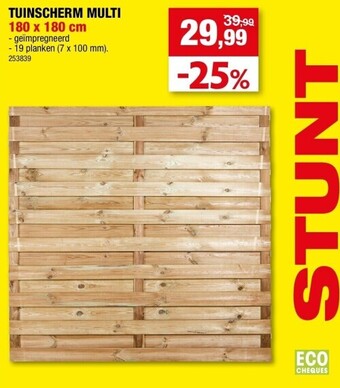 Hubo Tuinscherm multi 180 x 180 cm aanbieding