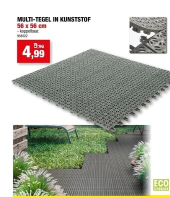 Hubo Multi-tegel in kunststof aanbieding