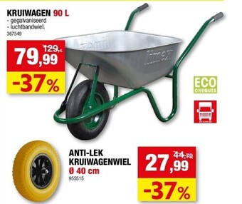 Hubo Kruiwagen 90 l aanbieding