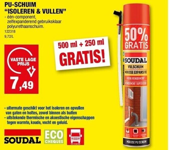 Hubo Pu-schuim “isoleren & vullen” aanbieding