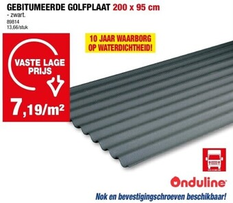 Hubo Gebitumeerde golfplaat 200 x 95 cm aanbieding