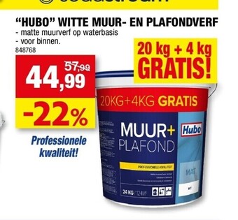 Hubo “hubo” witte muur- en plafondverf aanbieding
