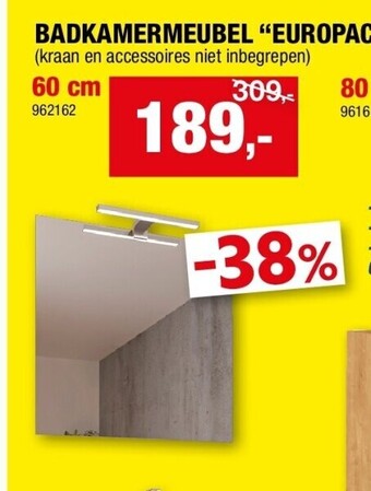 Hubo Badkamermeubel “europack” 60 cm aanbieding