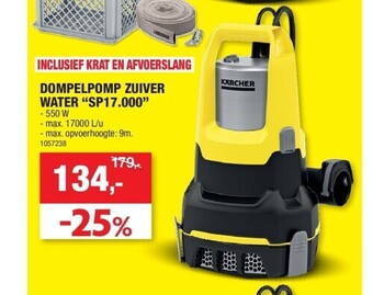 Hubo Dompelpomp vuil water “sp16.000” flood box aanbieding
