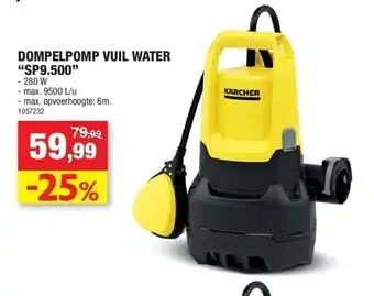 Hubo Dompelpomp vuil water “sp9.500” aanbieding