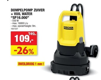 Hubo Dompelpomp zuiver + vuil water “sp16.000” aanbieding