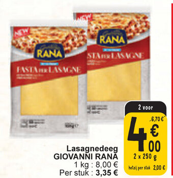 Cora Giovanni rana lasagnedeeg 2 x 250g aanbieding