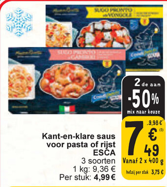 Cora Esca kant-en-klare saus voor pasta of rijst 2 x 400g aanbieding