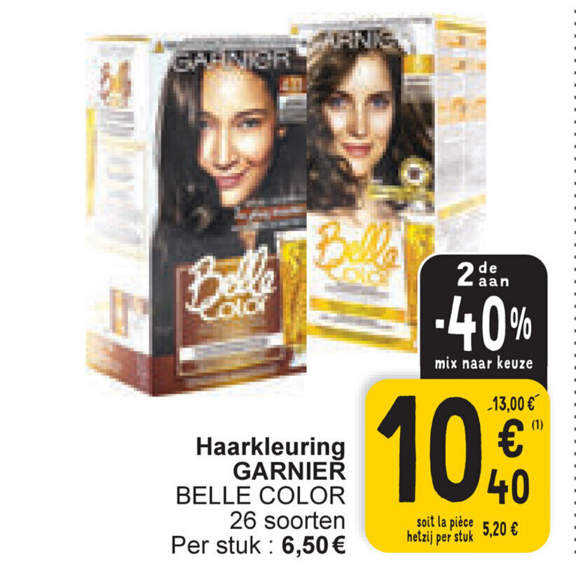Garnier haarkleuring 26 soorten promotie bij Cora