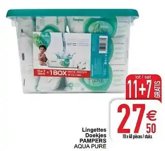 Cora Lingettes doekjes pampers aqua pure 18 x 48 pieces aanbieding