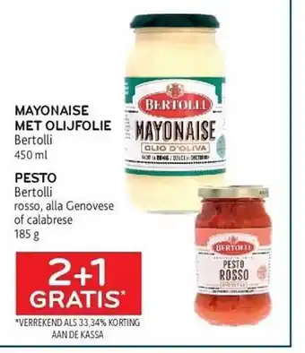 Alvo Mayonaise met olijfolie, pesto bertolli aanbieding