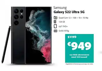 Base Samsung galaxy s22 ultra 5g aanbieding