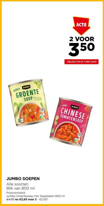 Jumbo Jumbo soepen aanbieding