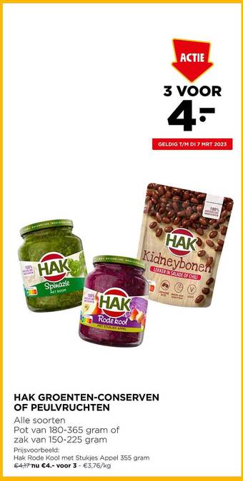 Jumbo Hak groentenconserven of peulvruchten aanbieding