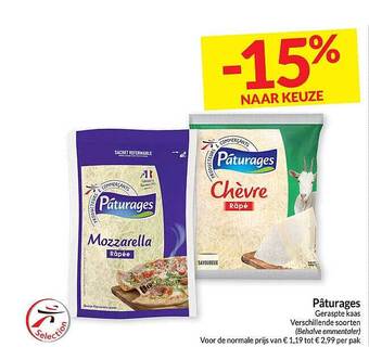 Intermarché Pâturages geraspte kaas aanbieding