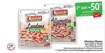 Intermarché Monique ranou spekreepjes of blokjes aanbieding