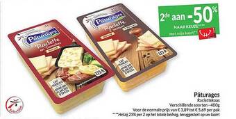 Intermarché Pâturages raclettekaas aanbieding