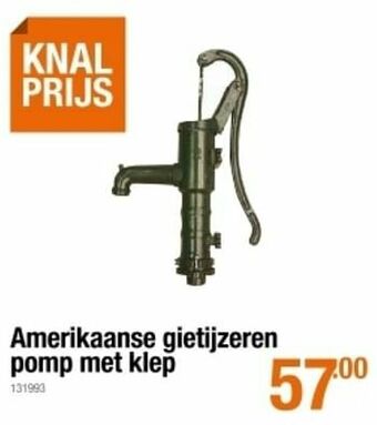 Cevo Amerikaanse gietijzeren pomp met klep aanbieding