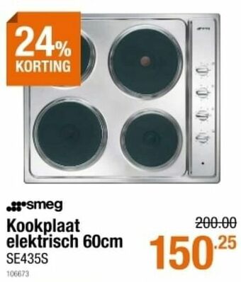 Cevo Smeg kookplaat elektrisch se435s aanbieding