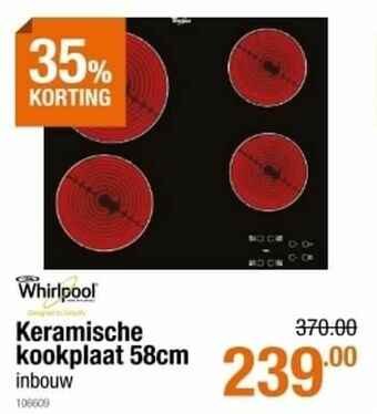 Cevo Whirlpool keramische kookplaat aanbieding