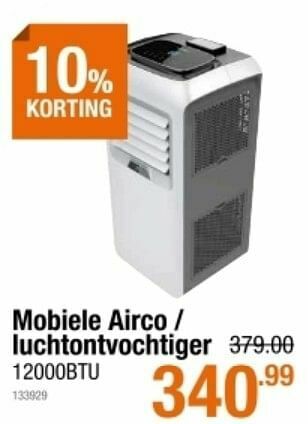 Cevo Mobiele airco - luchtontvochtiger 12000btu aanbieding